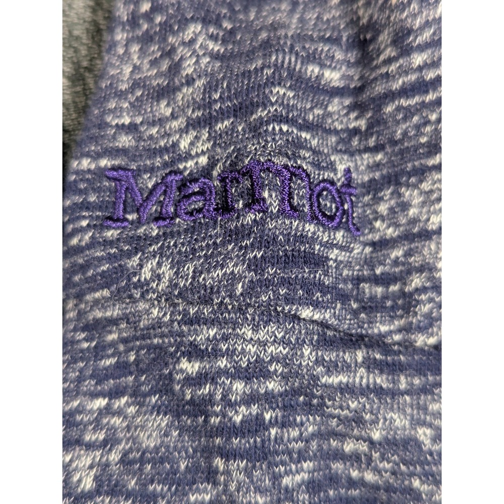 Marmot Womens Space Dye Pullover Hoodie Blue White Funnel Neck Size Medium - Picture 2 of 7